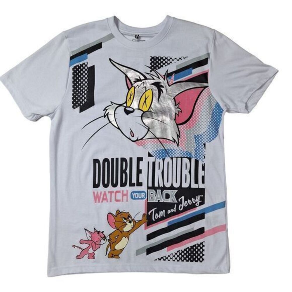 Men's Tom & Jerry Shirt Vintage Cartoon Multi Print Classic Short Sleeve T-shirt
